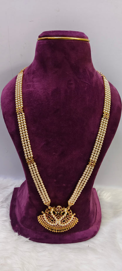 Pure panchaloham rani haram with premium pearls