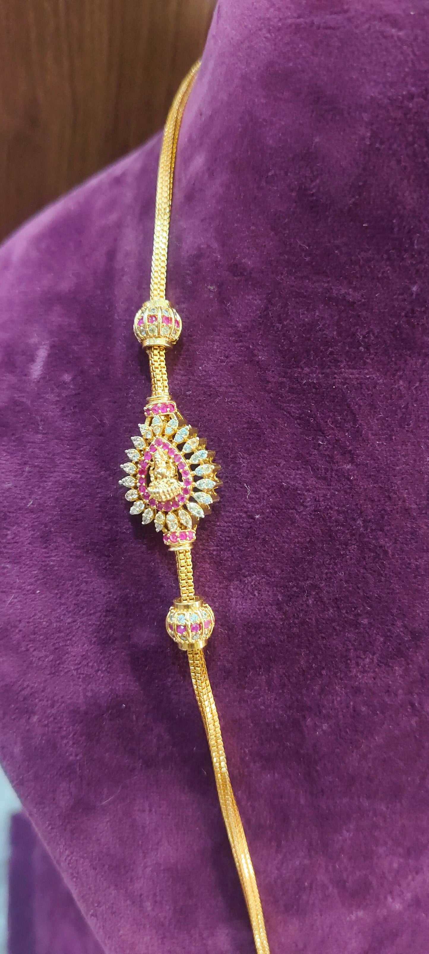 Premium micro gold plated 24" length Lakshmi Devi thali chain