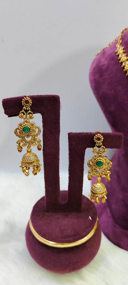 Premium antique nakshi necklace set