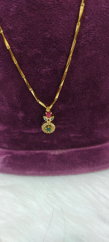 Simple gold look 18" length short chain