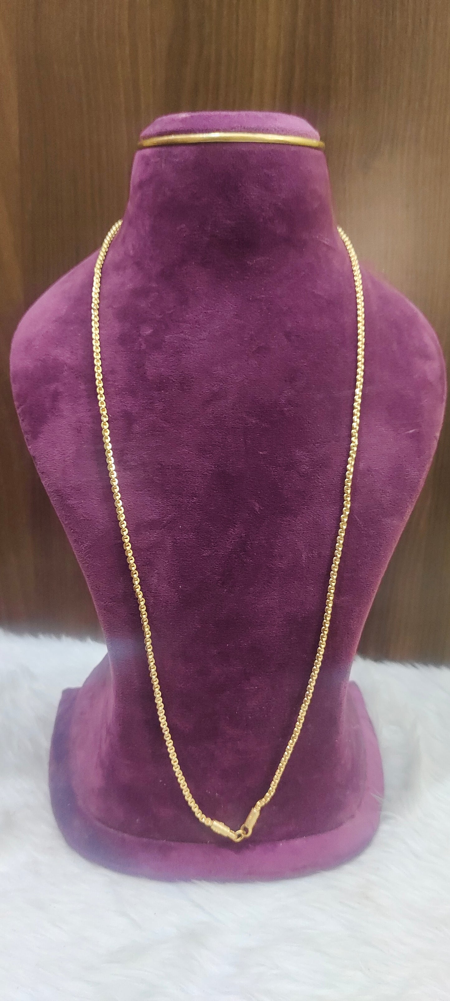 Pure panchaloham unpolished 30" gold model malbar thali chain