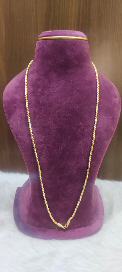 Pure panchaloham unpolished 30" gold model malbar thali chain