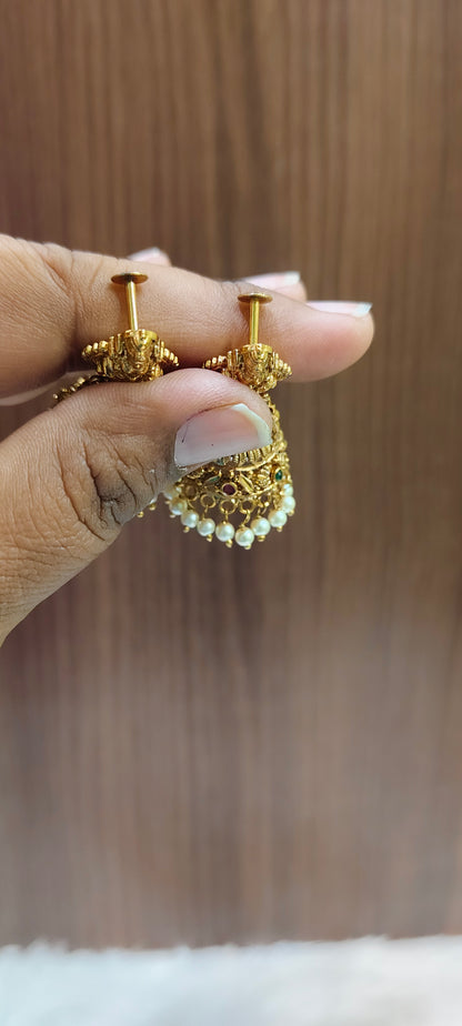 Premium nakshi jumkas with screw back