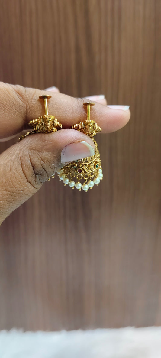 Premium nakshi jumkas with screw back