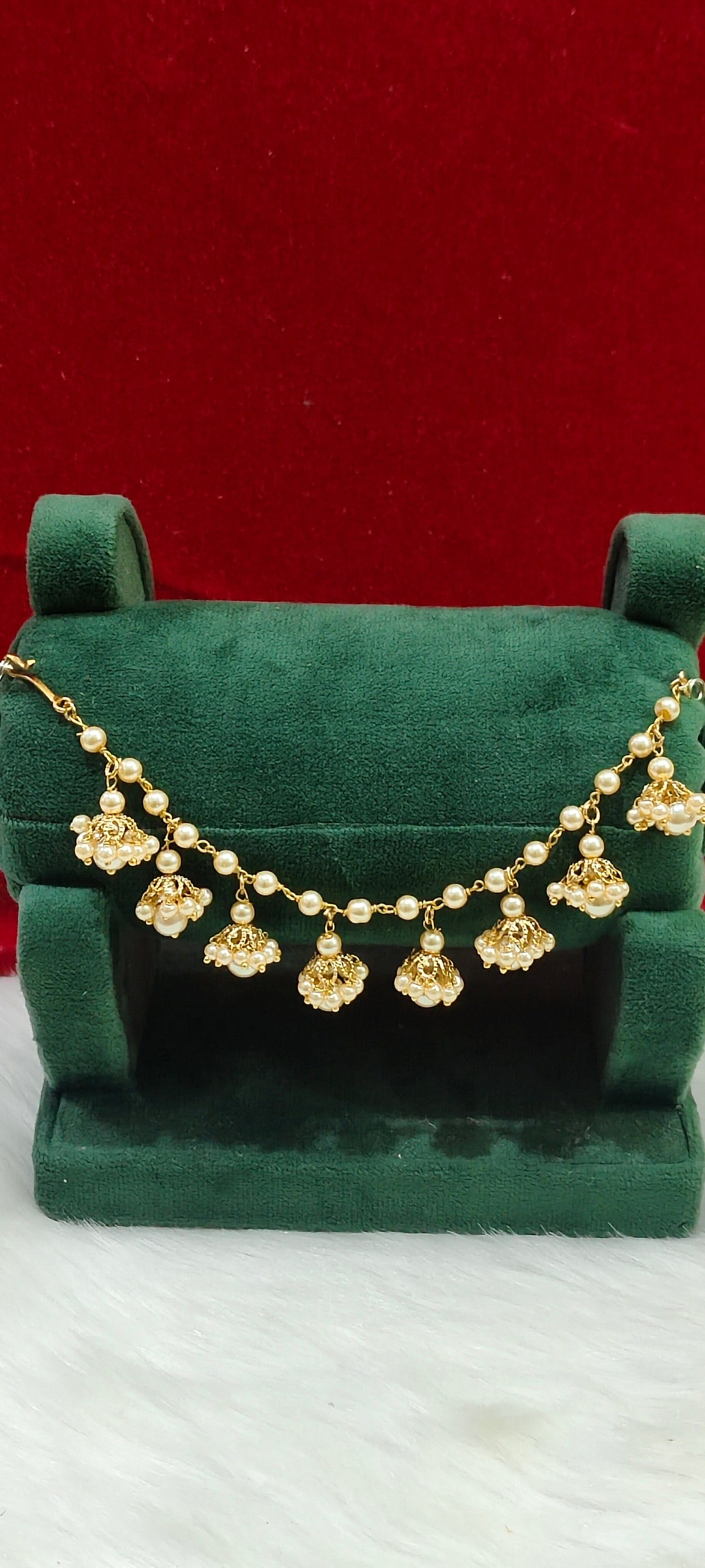 Premium baahubali style pearl  earchains