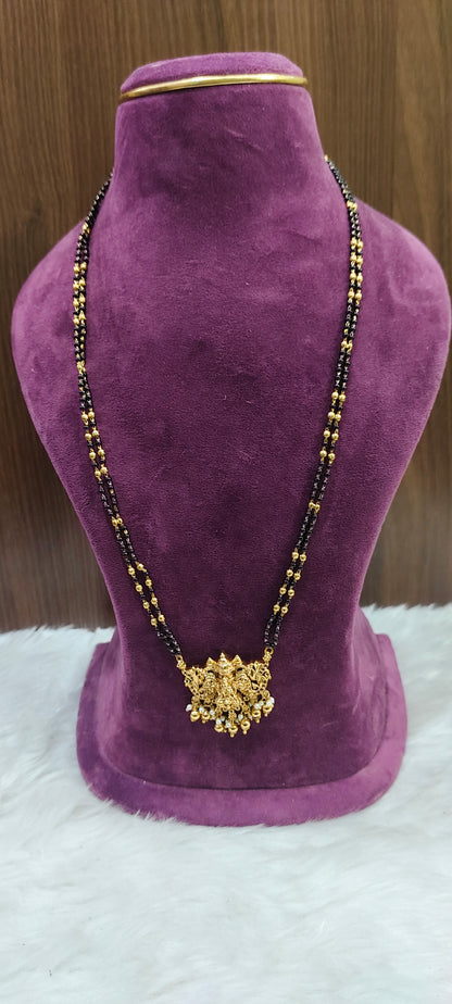Premium nakshi 28" length long black beads