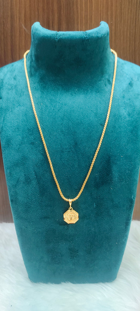 Premium micro gold plated daily wear 18" om pendant chain