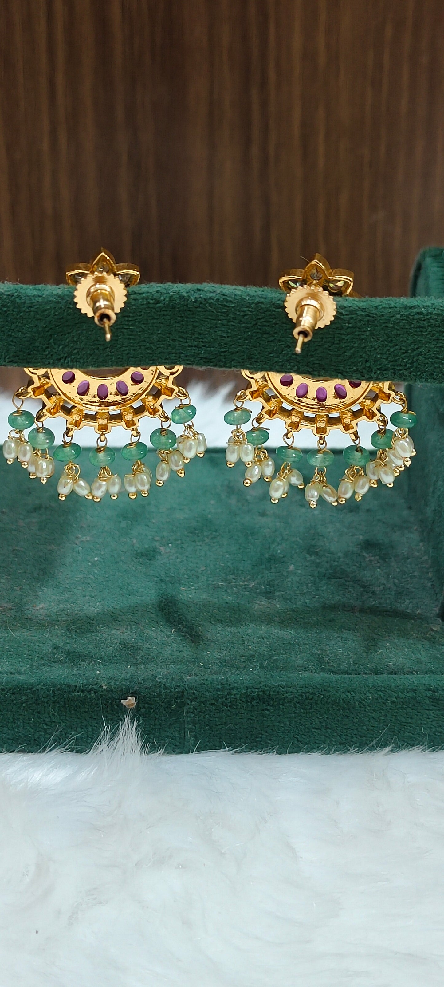 Premium kempu Chandbali earrings