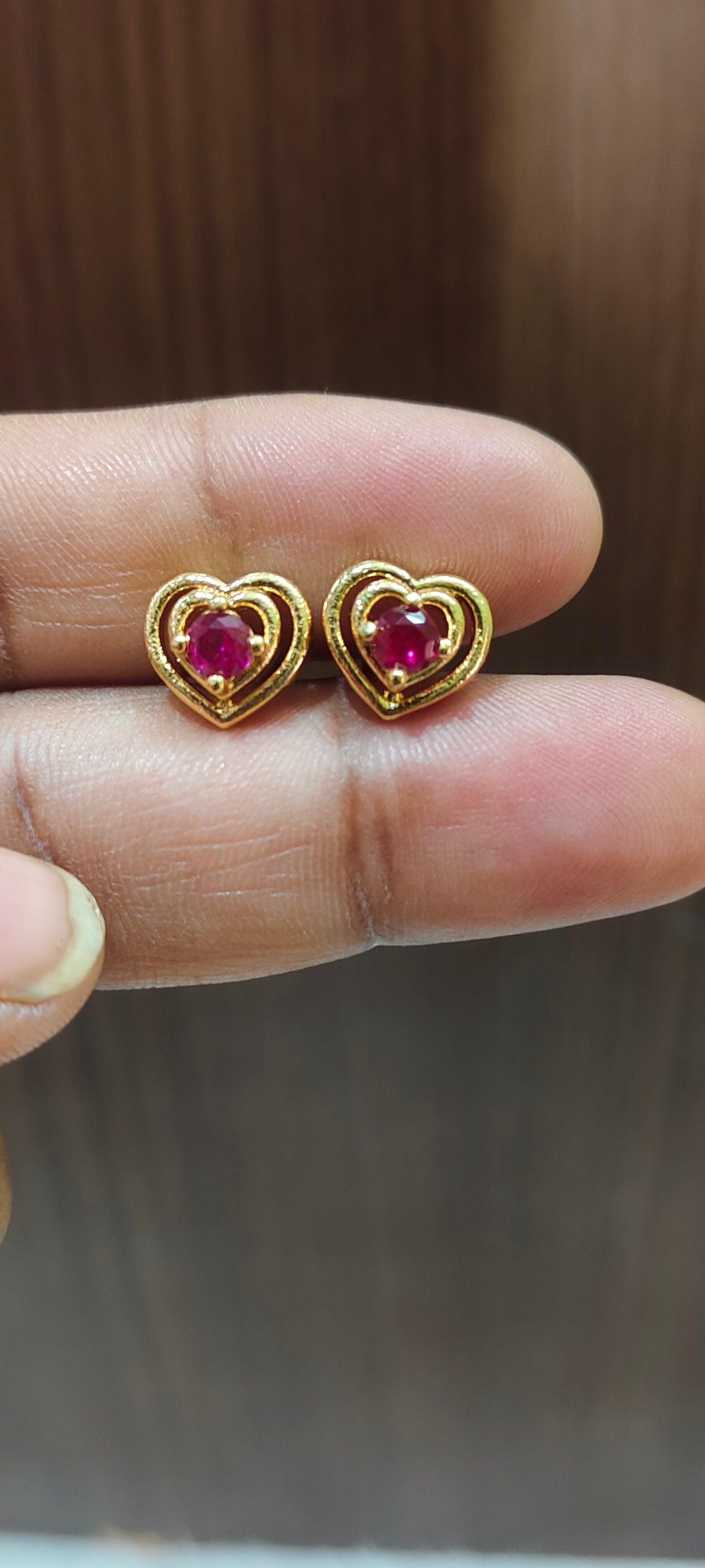 Pure panchaloham heart shape studs