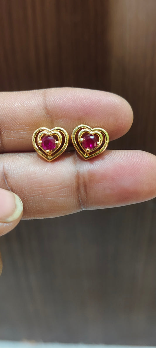 Pure panchaloham heart shape studs