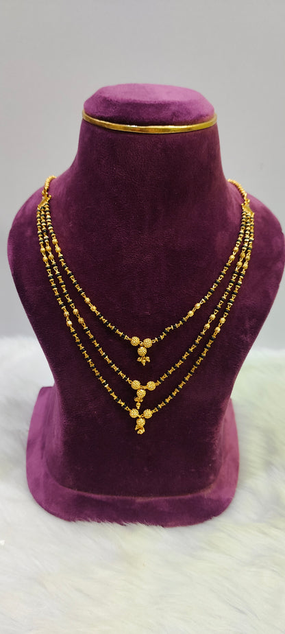 Stunning 3 step black beads with 18" length
