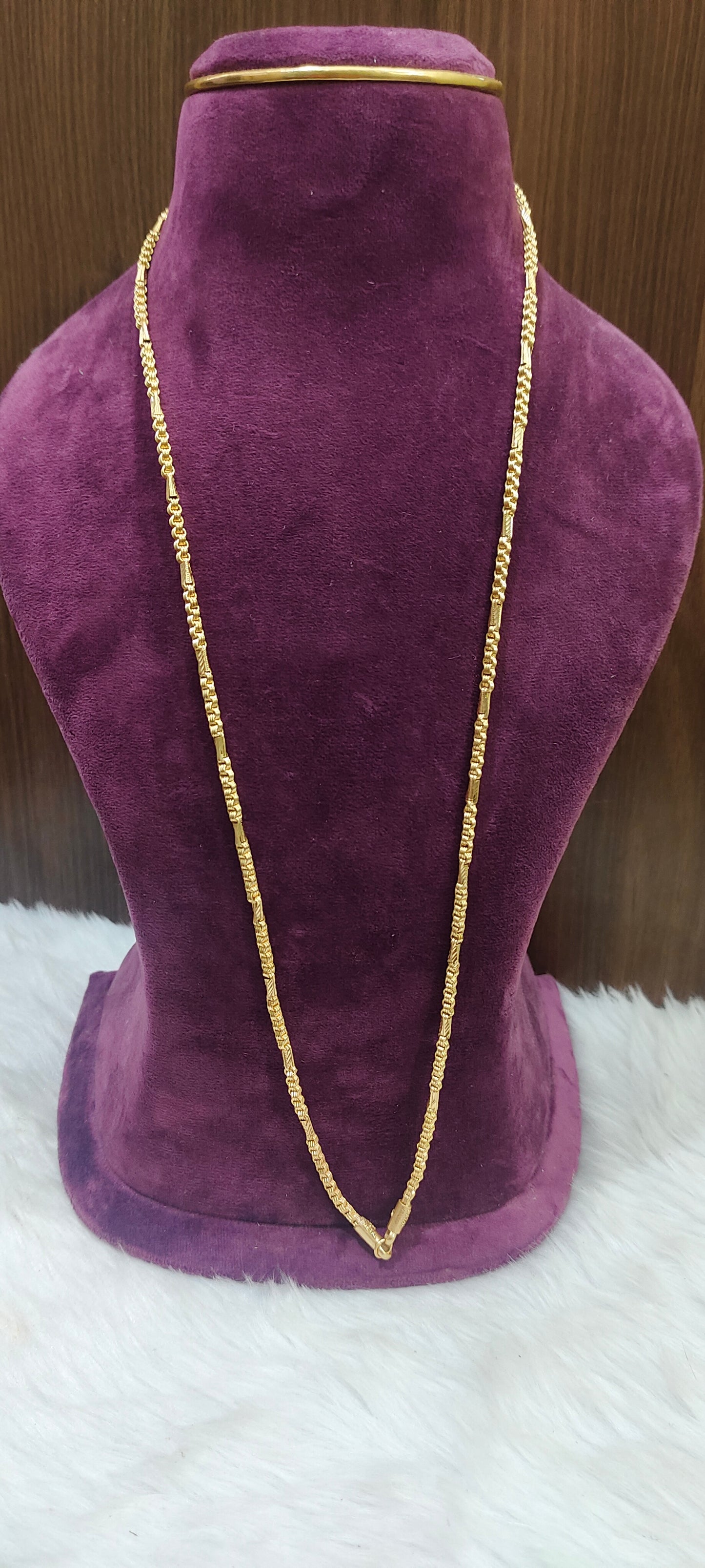 Pure panchaloham unpolished bharthi  model 5 plus 1 chain