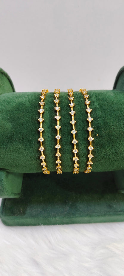Stunning dimond look micro gold plated 4 bangles