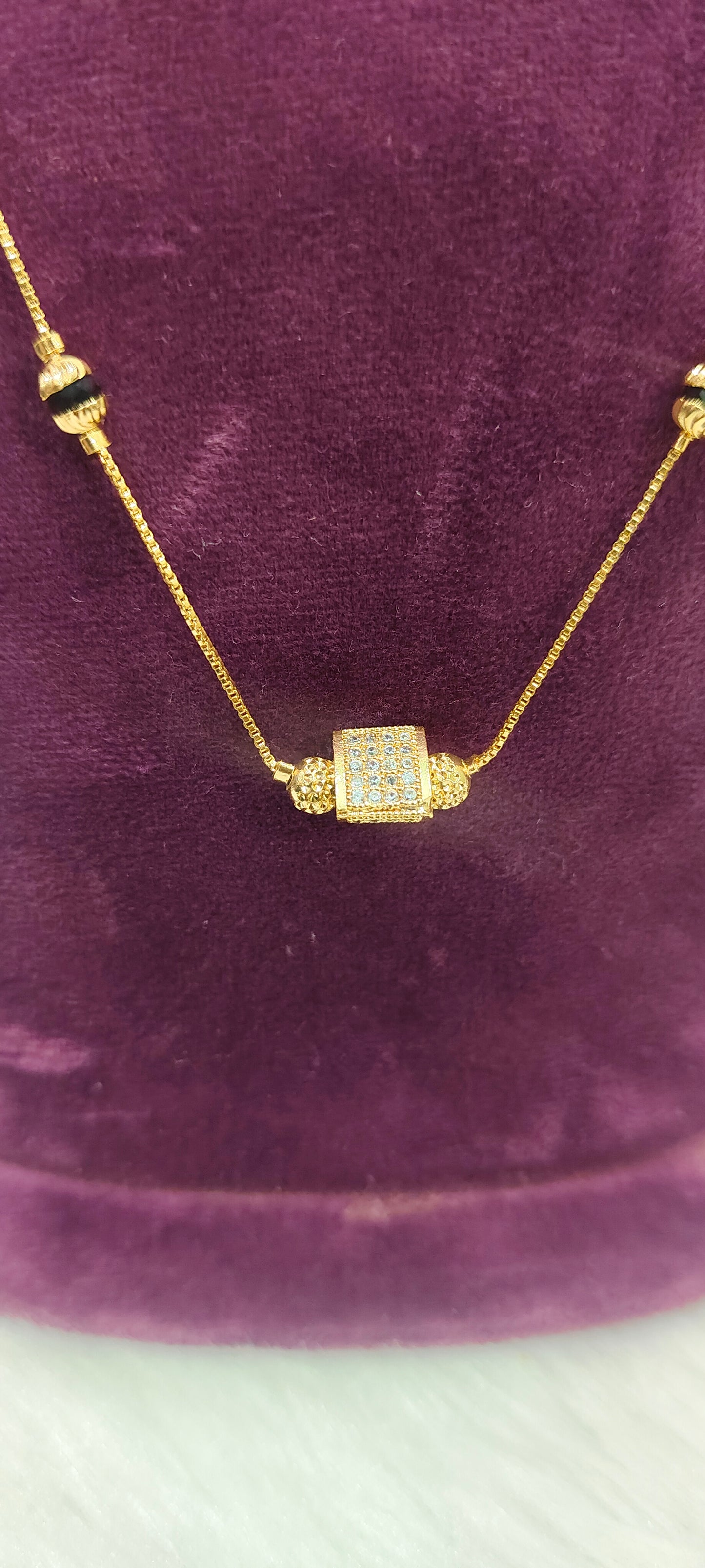 Premium micro gold plated 18" length short black beads