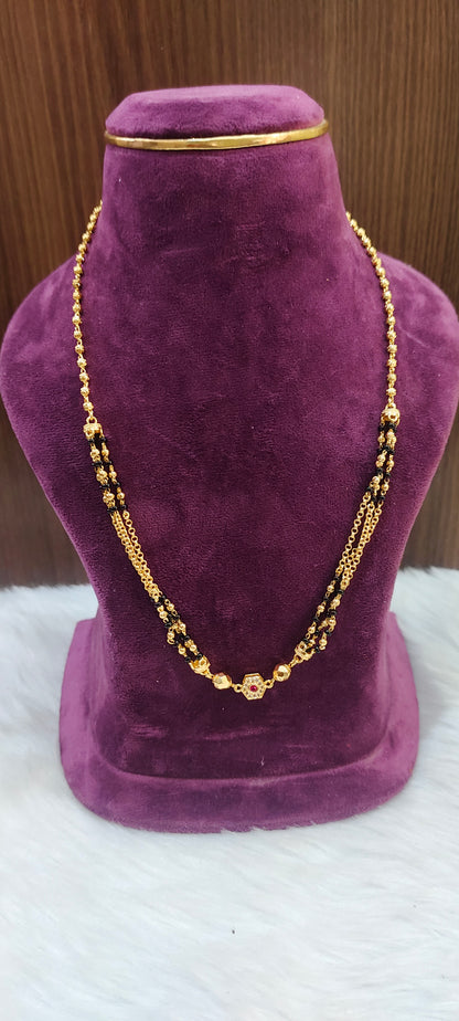 Premium micro gold plated 18" length unique black beads