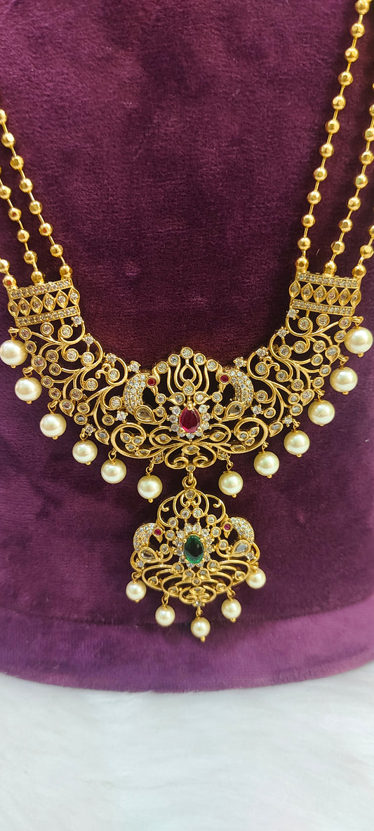 Antique heavy look u shaped long haram set