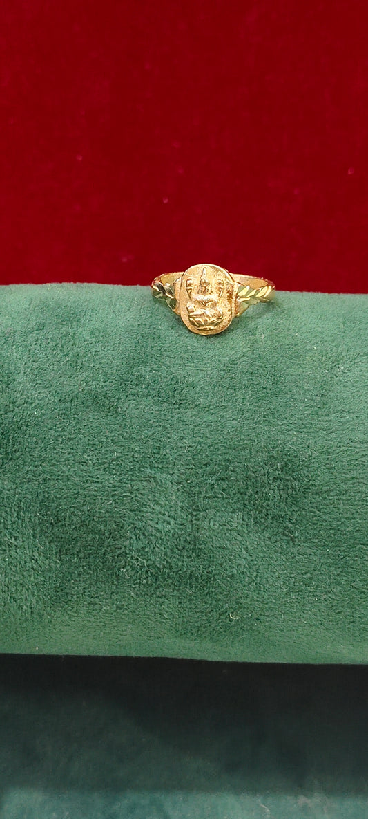 Pure panchaloham unpolished Lakshmi Devi plain finger ring
