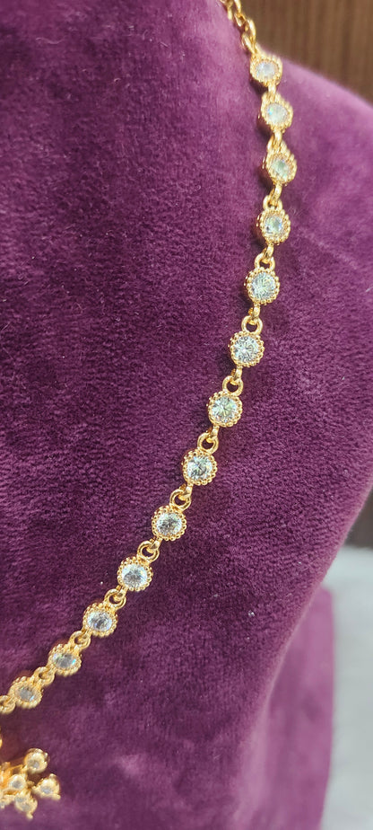 Pure panchaloham simple diamond look necklace