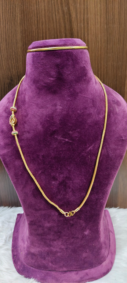 Premium micro gold plated 24 " length side pendant Thali chain