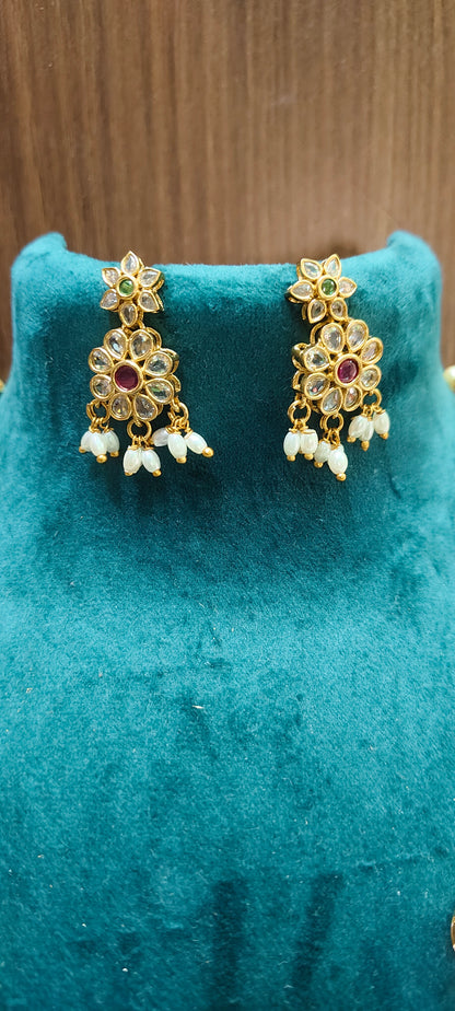 Premium pearl rani haram with earrings