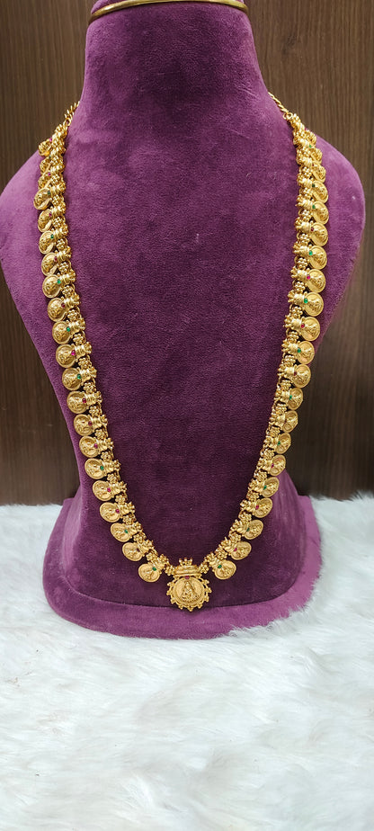 Budjet friendly gold look long haram cum vaddanam