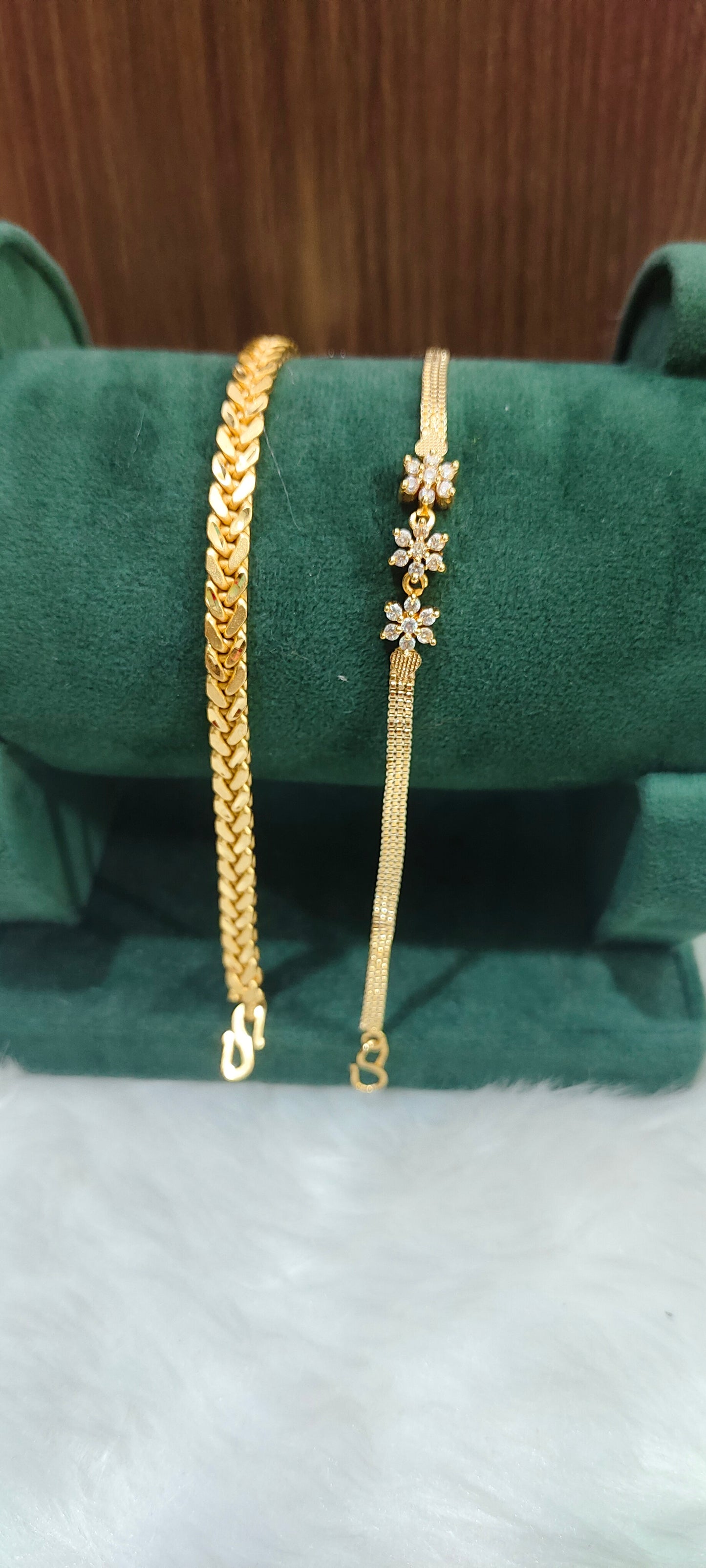 Premium micro gold daily wear 8" mens bracelet and women bracelet combo