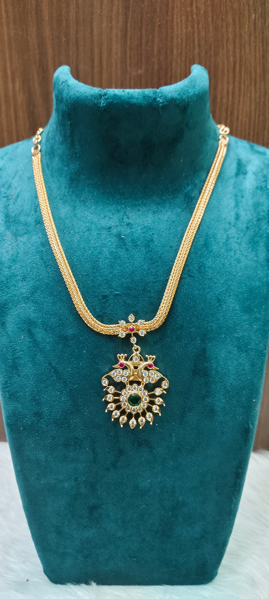 Pure panchaloham gold look necklace