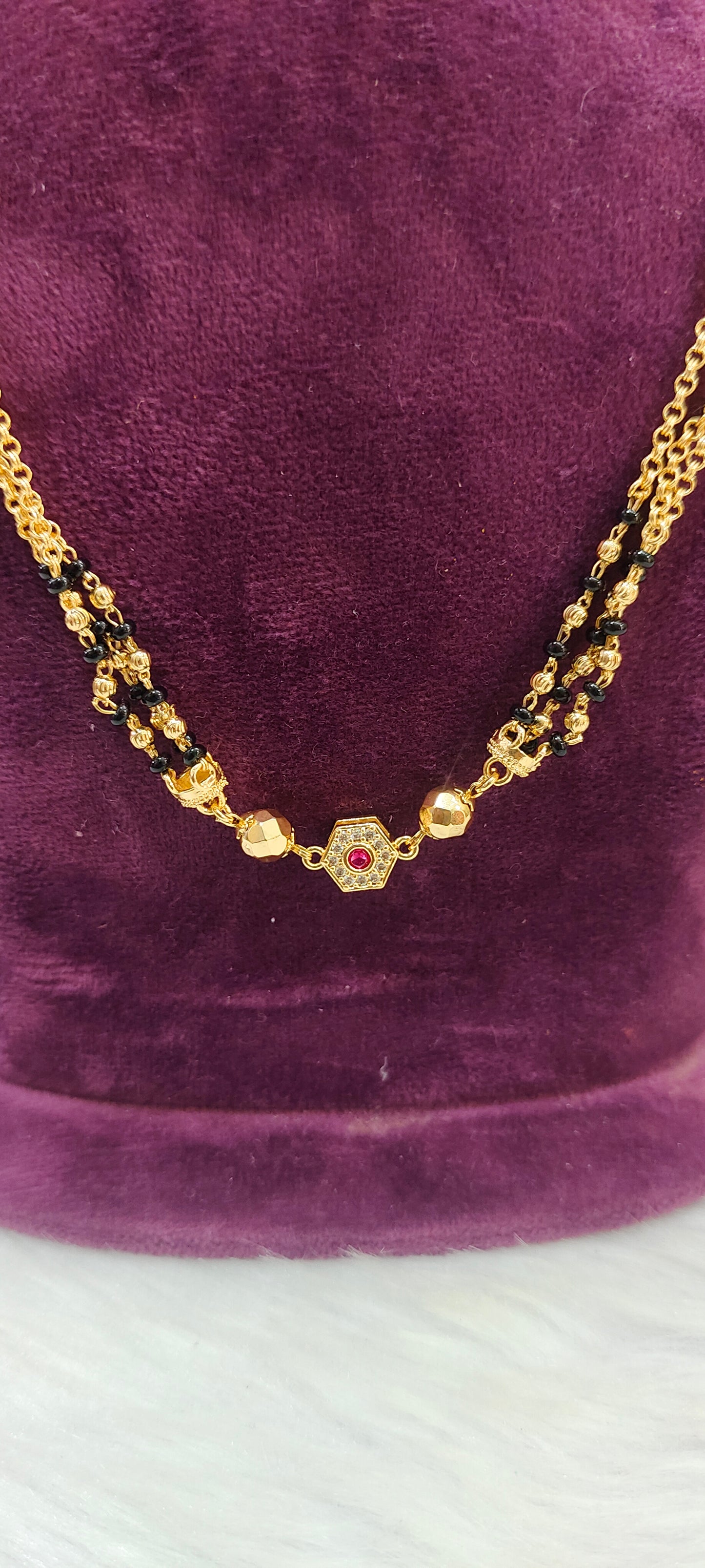 Premium micro gold plated 18" length unique black beads
