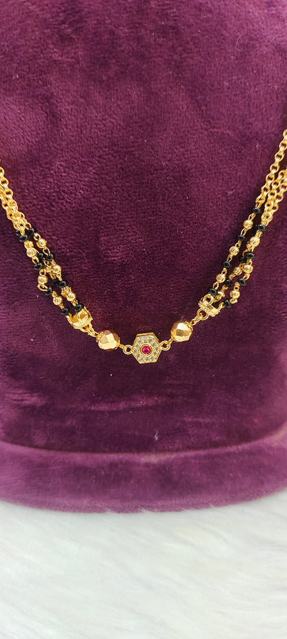Premium micro gold plated 18" length unique black beads