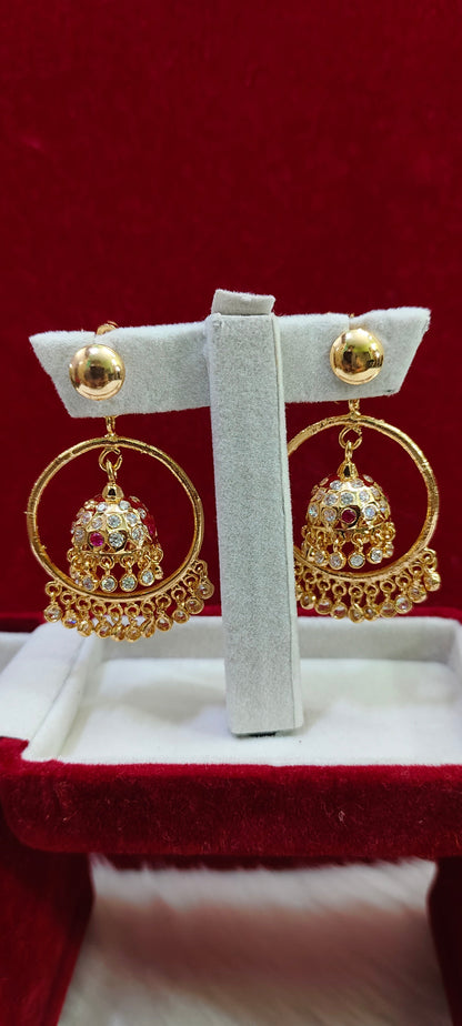 Pure panchaloham big jumkas ( stone colour may changes)