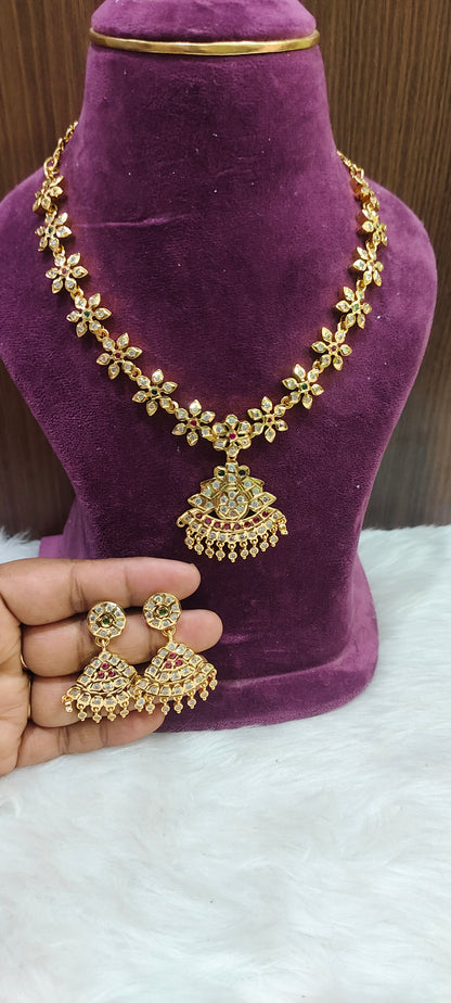 Pure panchaloham necklace set with earrings