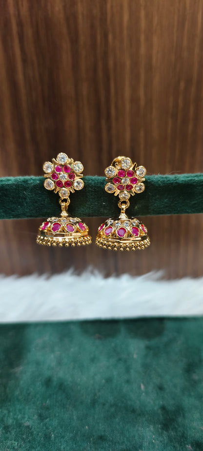 Pure panchaloham vintage look jumkas