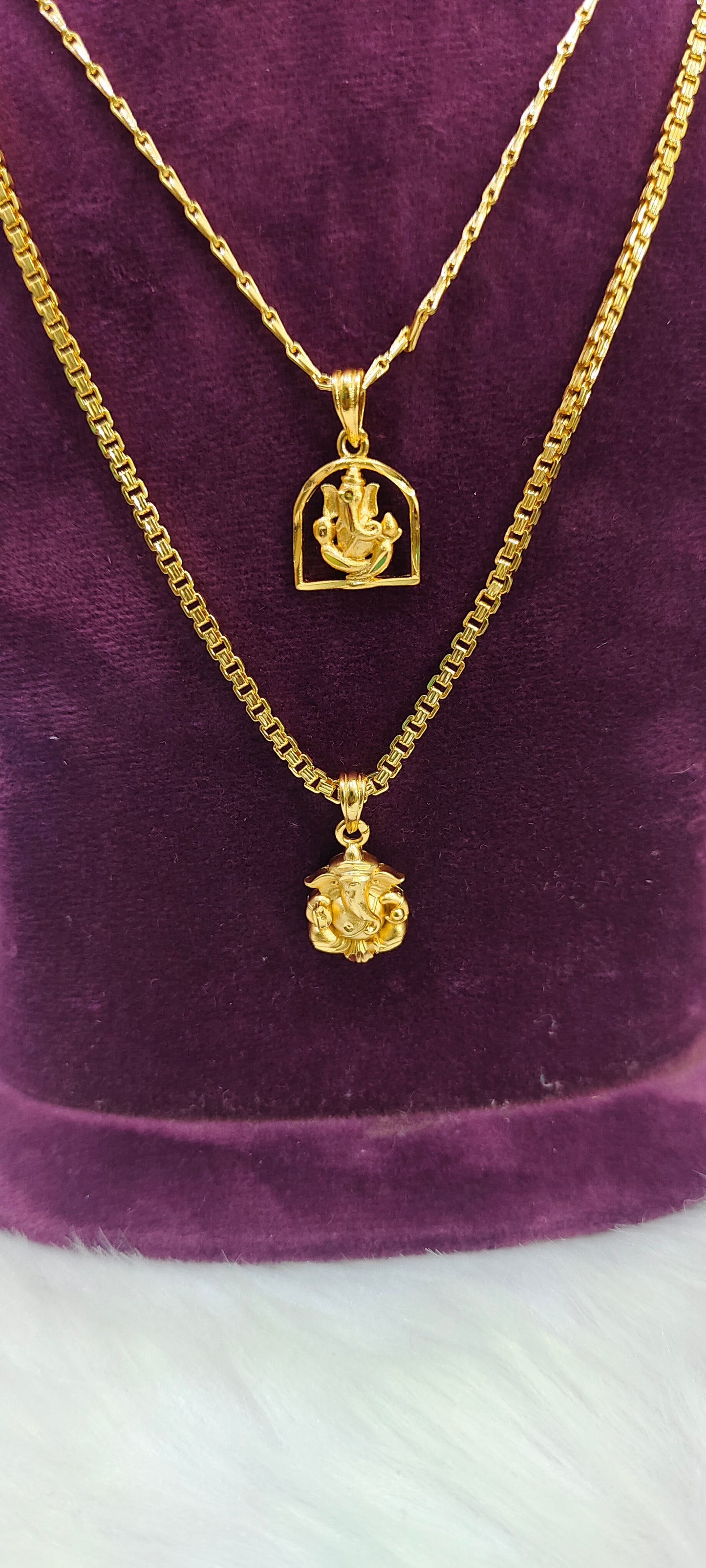 1 gram plated loard ganesh chain 18"length