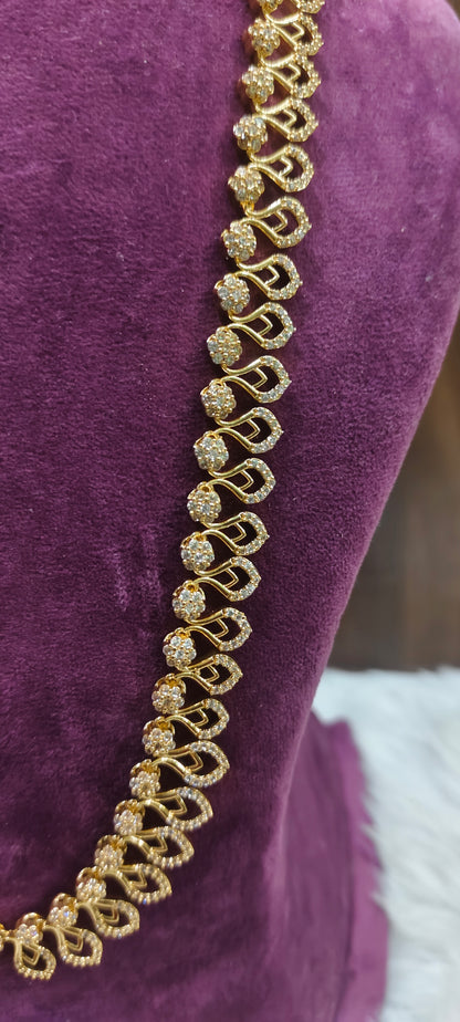 Premium dimond look long haram with earrings