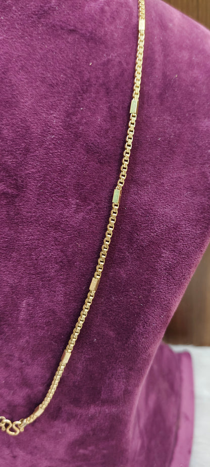 Pure panchaloham unpolished 24 " length nice bharati model chain with trendy pattran