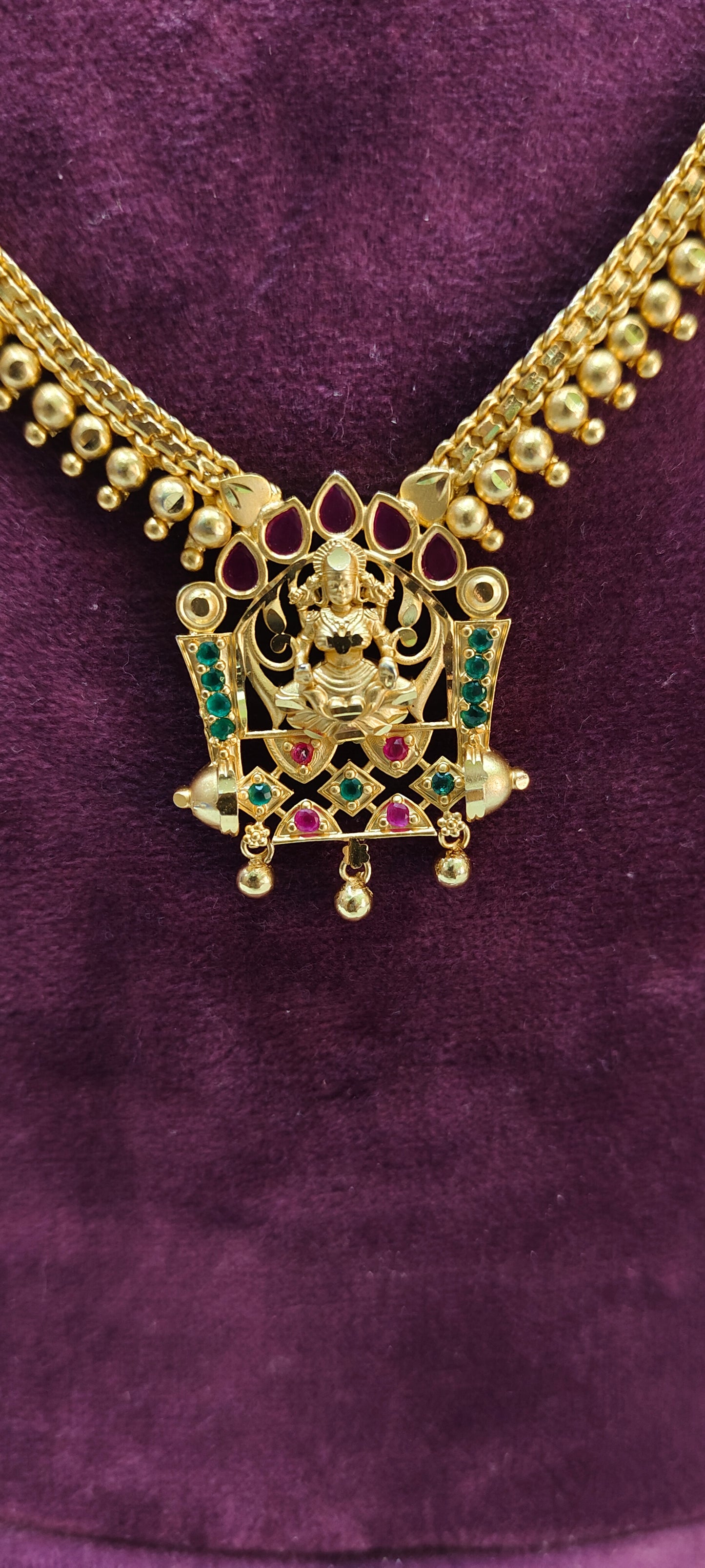 100% gold look 28" length long haram with earrings (earrings slightly design changes)