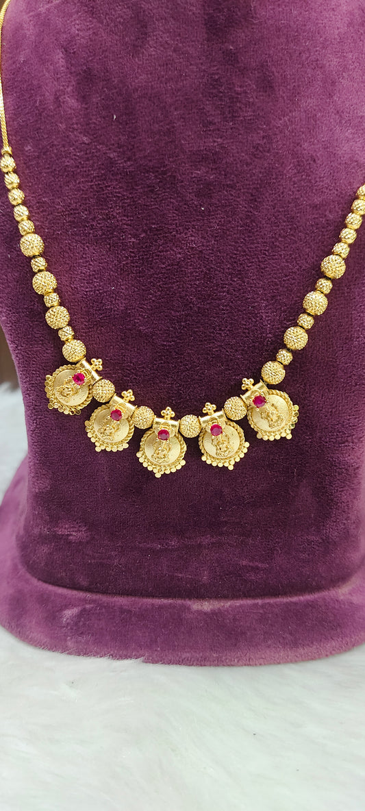 100% real gold look kasu necklace