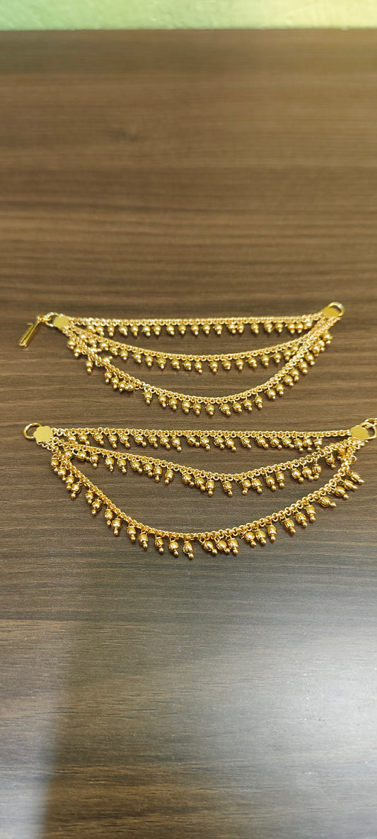 Premium micro gold plated 3 line earchains