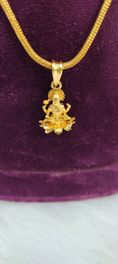 Gold look 18" length maa Lakshmi Devi pendant chain