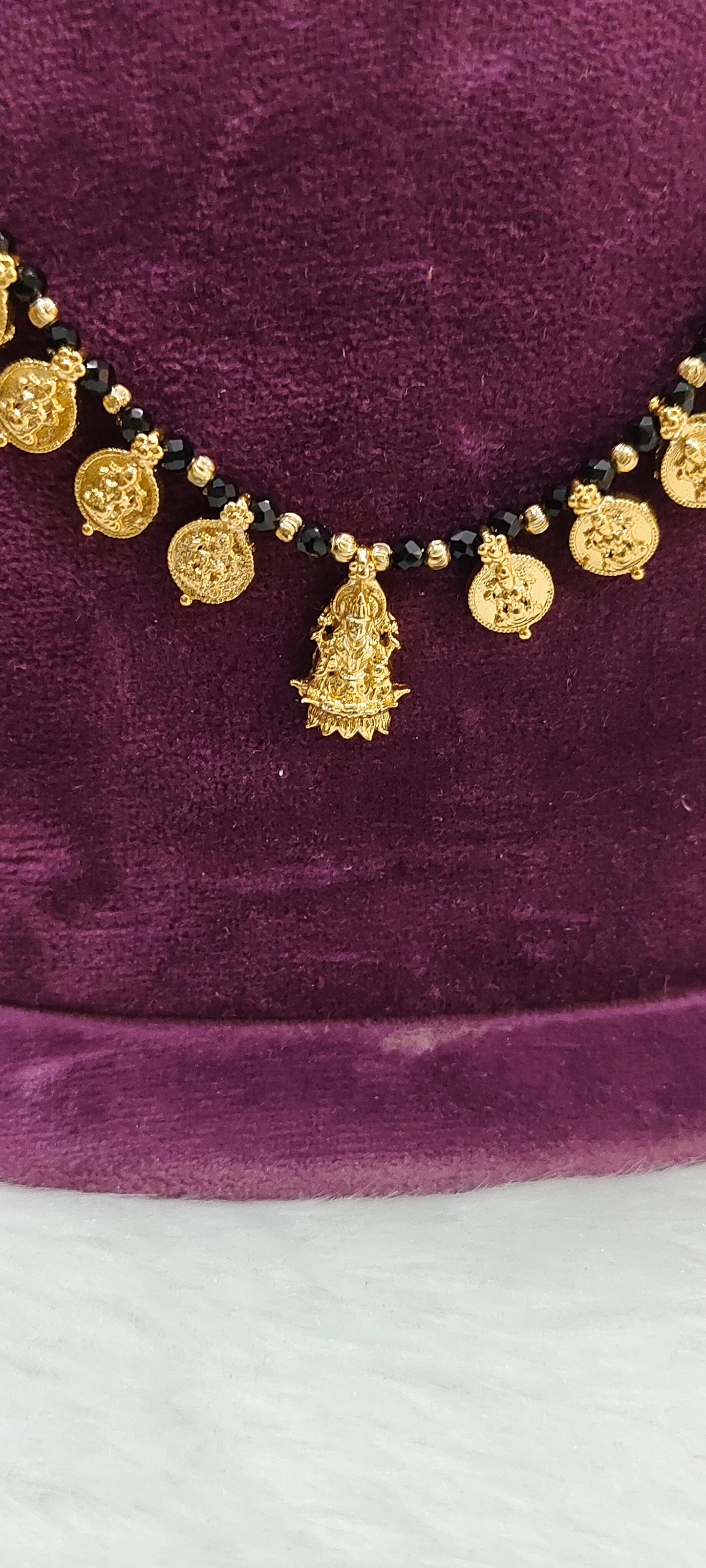 Simple gold look Lakshmi Devi necklace