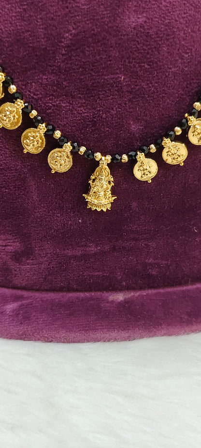 Simple gold look Lakshmi Devi necklace
