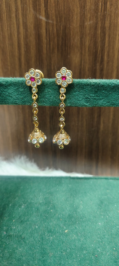 Pure panchaloham gold look sring earrings