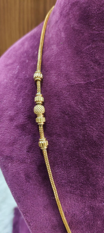 Pure panchaloham unpolished 24" length side ball thali chain