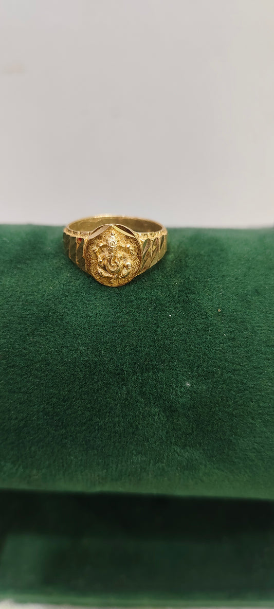 Pure panchaloham unpolished life time use ganesh ring