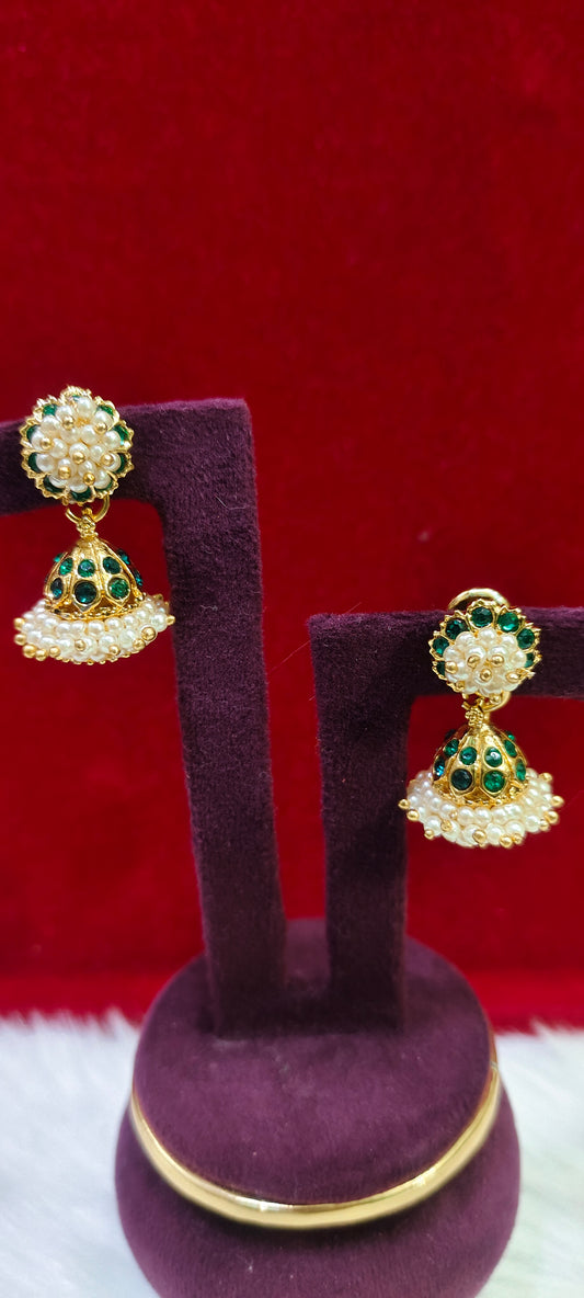 Pure panchaloham pearl jumkas